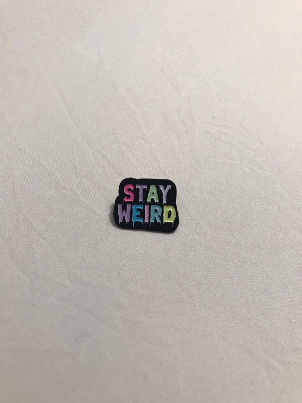 Stay Weird Colorful Pastel Black Enamel Pin for Bags Backpacks Brooch